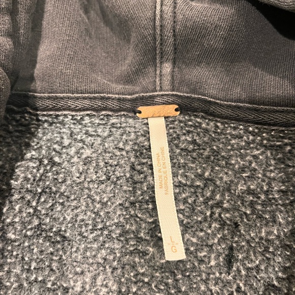 Free People Dreamers Cropped Button Up Hoodie Jacket Gray Streetwear Large - Picture 4 of 14